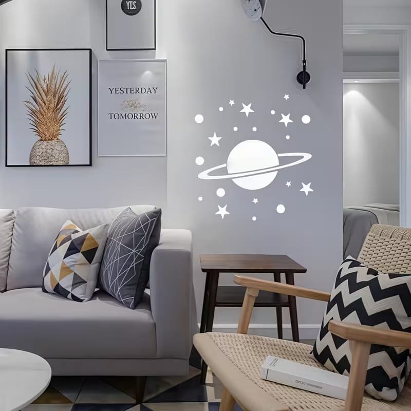 Laser Cut Acrylic Planet Space Wall Stickers Modern Style Decor
