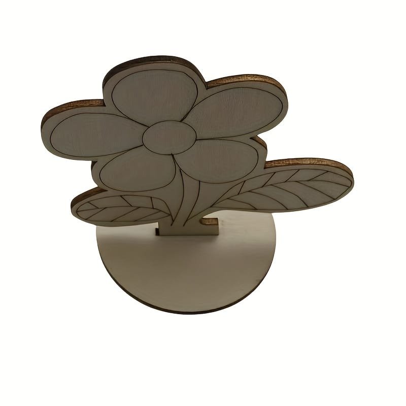 Laser Cut Wooden Flowers Tabletop Decor Roses Lilies Sunflowers for Painting Crafts Spring Easter Party Decor