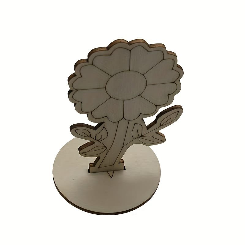 Laser Cut Wooden Flowers Tabletop Decor Roses Lilies Sunflowers for Painting Crafts Spring Easter Party Decor