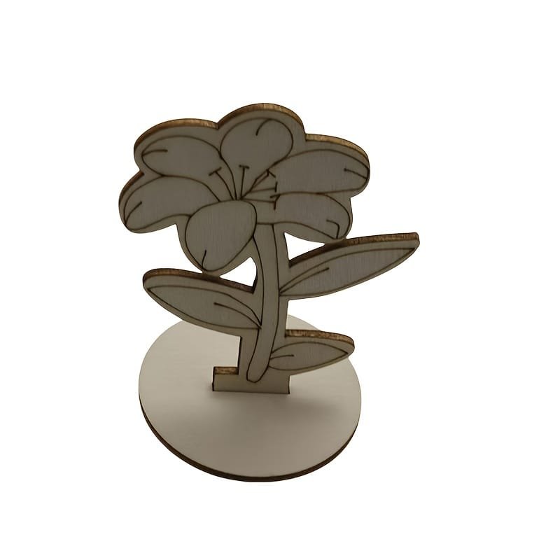 Laser Cut Wooden Flowers Tabletop Decor Roses Lilies Sunflowers for Painting Crafts Spring Easter Party Decor