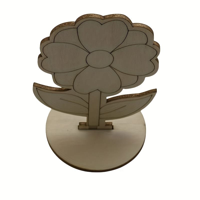 Laser Cut Wooden Flowers Tabletop Decor Roses Lilies Sunflowers for Painting Crafts Spring Easter Party Decor
