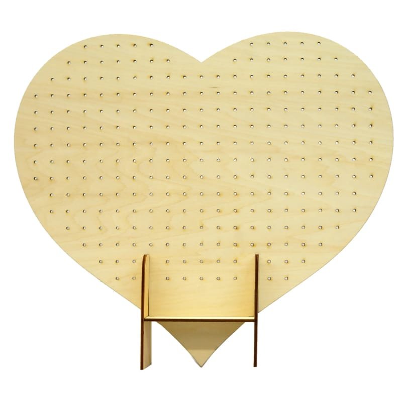 Laser Cut Wooden Heart Shape Pegboard Earring Display Stand