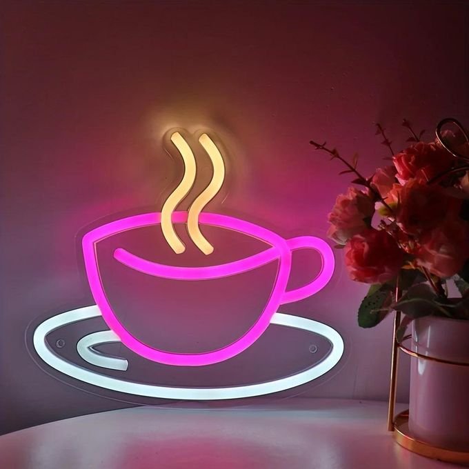 Laser Cut Coffee Cup Neon Sign