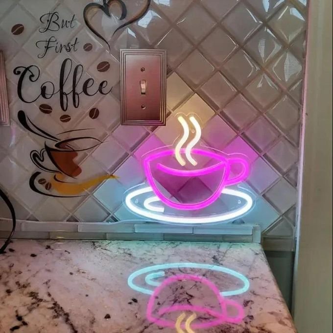 Laser Cut Coffee Cup Neon Sign