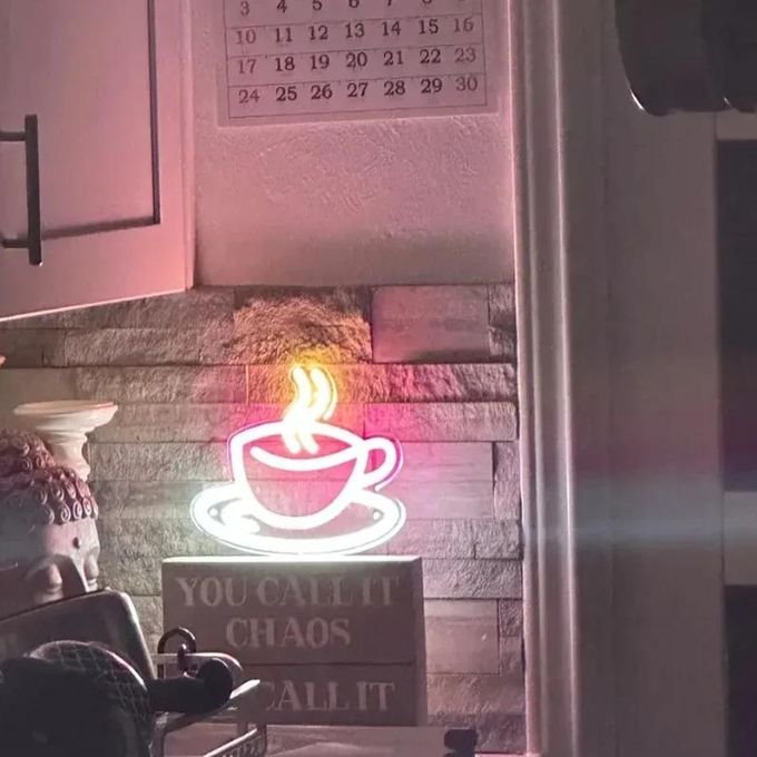 Laser Cut Coffee Cup Neon Sign