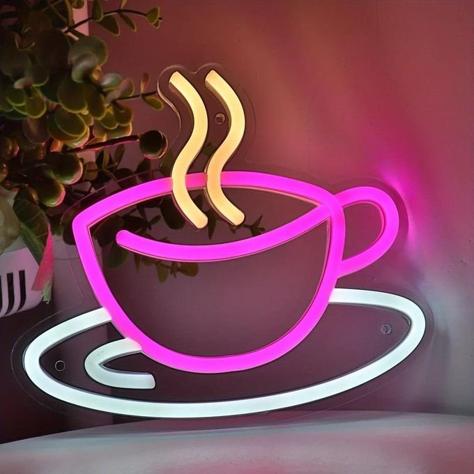 Laser Cut Coffee Cup Neon Sign