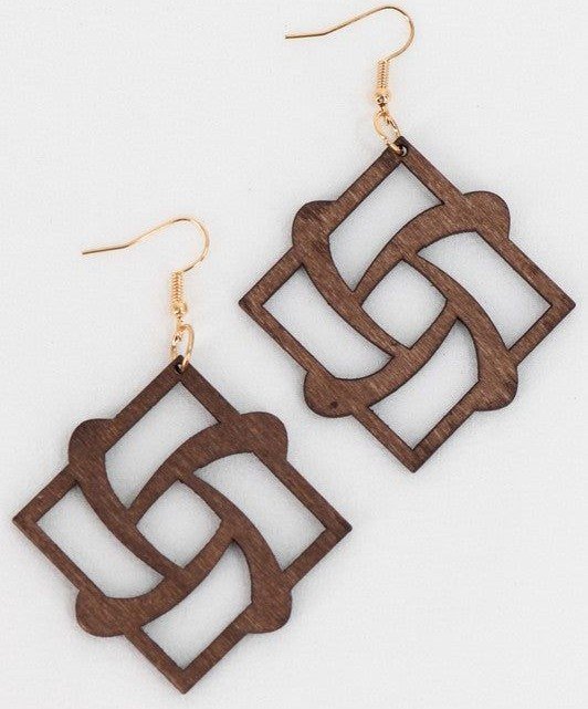 Laser Cut Fancy Wooden Earrings