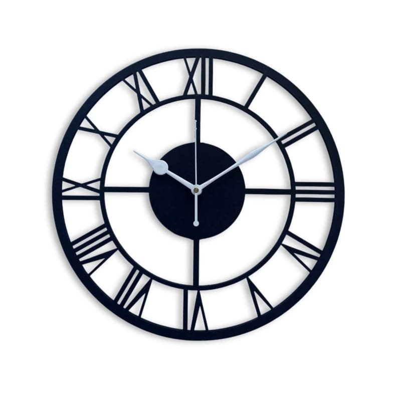 Laser Cut Roman Round Wood Wall Clock