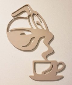 Laser Cut Coffee Cup Kitchen Wall Decor