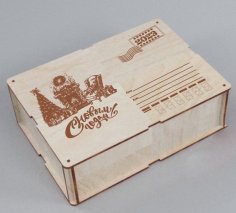 Лазерная резка Подарочная коробка с Новым годом