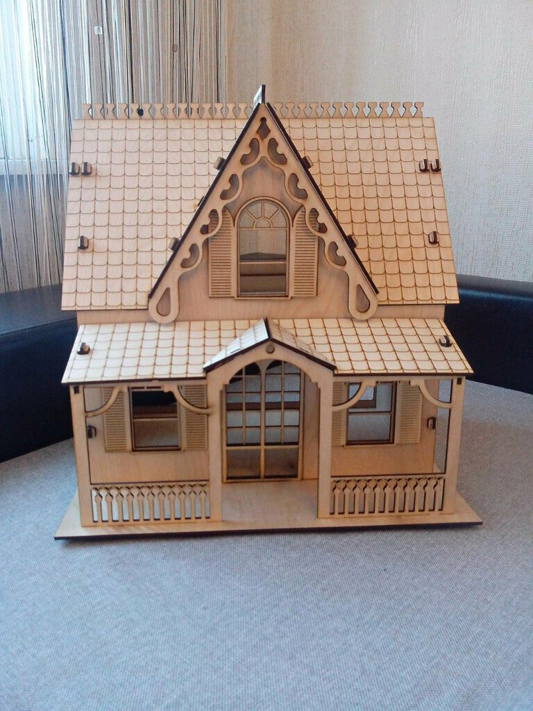 الليزر قطع الخشب الرقائقي نموذج البيت