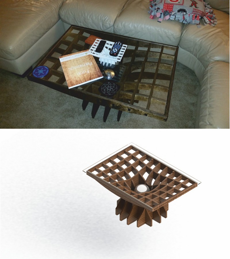 Plywood Furniture Modern Table DXF File