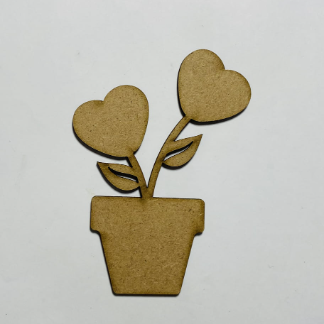 Laser Cut Flower Pot Shape Wood Cutout Free Vector