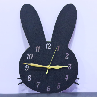 Laser Cut Bunny Wall Clock Free Vector