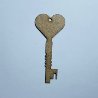 Laser Cut Unfinished Wooden Valentine Heart Key Cutout Free Vector