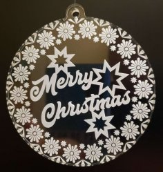Laser Cut Christmas Ball Merry Christmas 3mm Acrylic SVG File