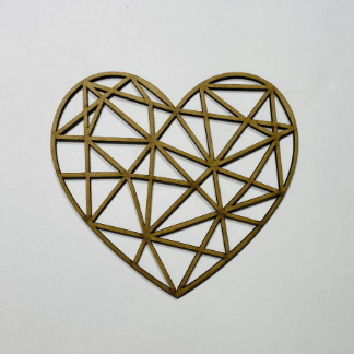 Laser Cut Wooden Geometric Heart Free Vector