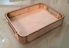 Laser Cut Tray with Handles Free Vector
