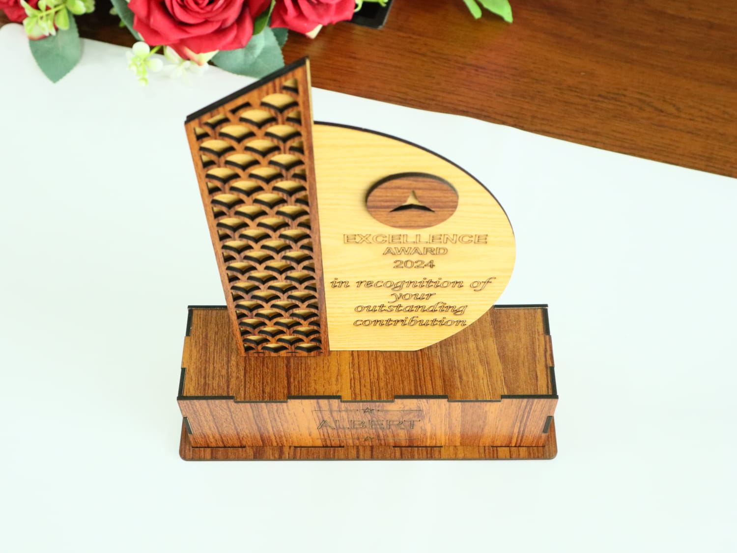 Laser Cut Wooden Trophy Award Free Vector