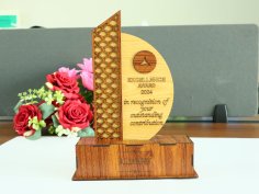 Laser Cut Wooden Trophy Award Free Vector