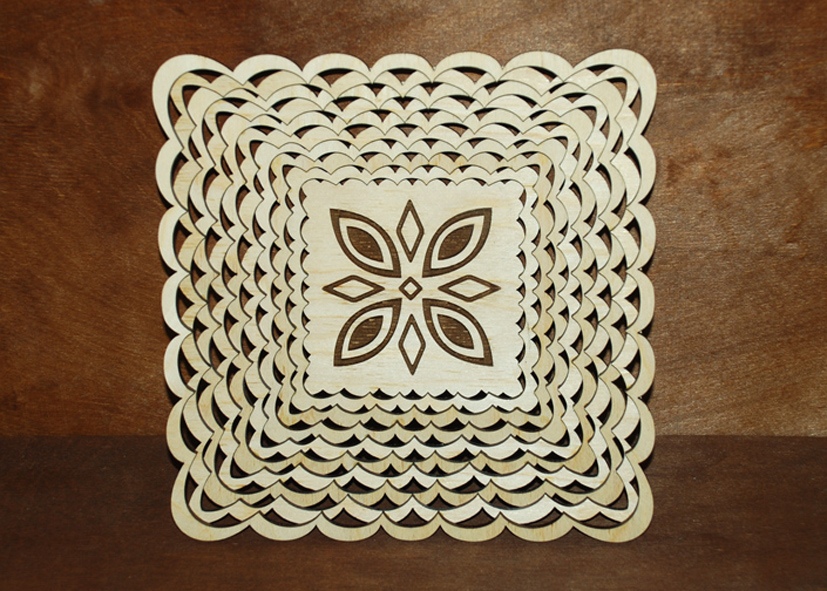Placa de bandeja de madera cortada con láser de 4 mm de madera contrachapada de abedul