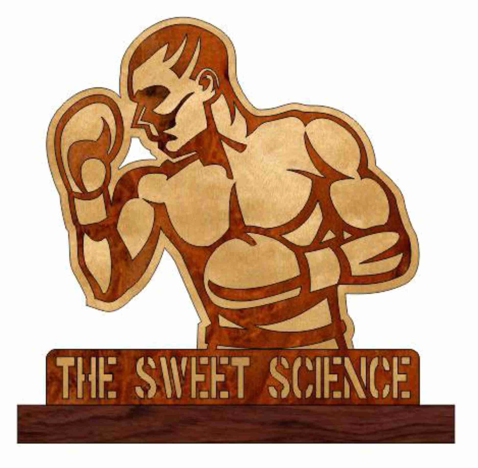 Laser Cut Boxing Wooden Trophy Free Vector