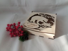 Laser Cut Folding Lid Candy Box Plywood 4mm Free Vector