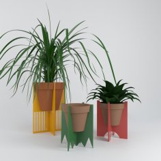 Soportes decorativos para plantas cortados con láser