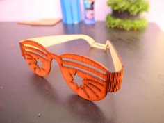 Laser Cut Wooden Sunglasses Free Vector
