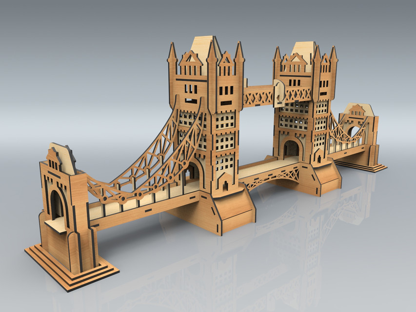 Лазерная резка модели Тауэрского моста