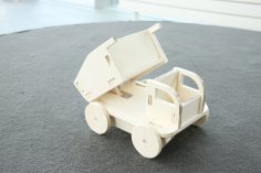 Laserowo wycinana drewniana ciężarówka z zabawkami dla dzieci