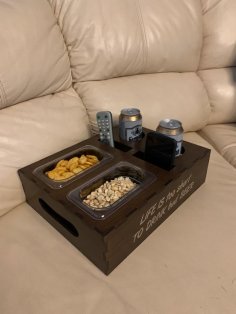 Laser Cut Drink Organizer Tv Remote Mobile Holder Snack Container Free Vector