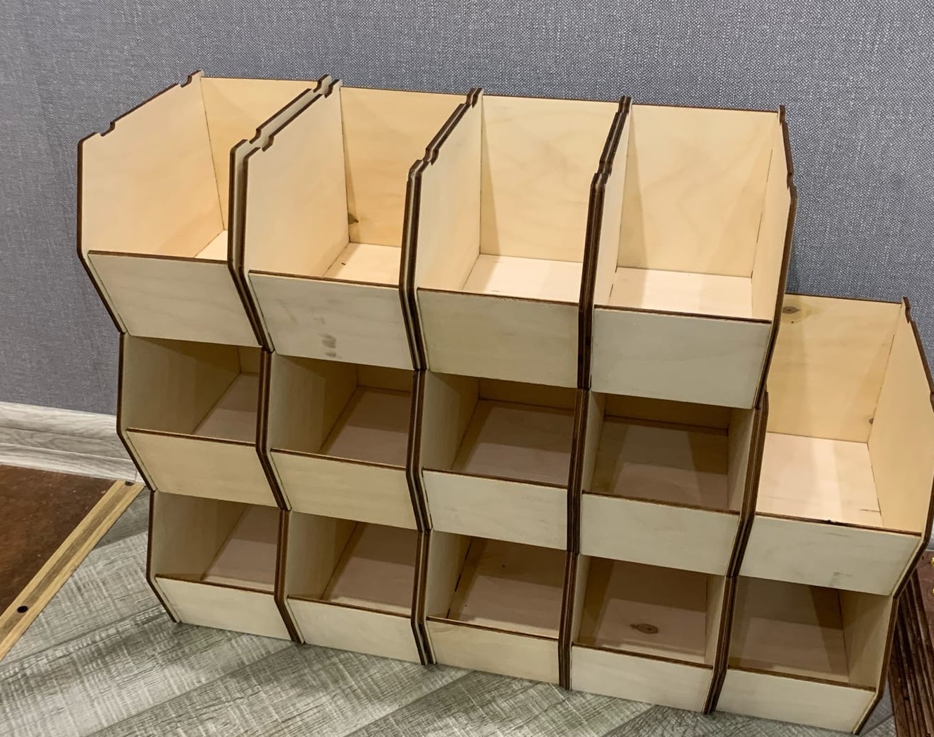 Lazer Kesimli İstiflenebilir Depolama Kutuları Kutuları 4mm