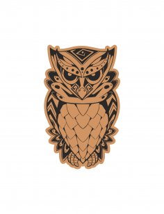 Angry Owl Sitting Laser Cut Engraving Template Free Vector