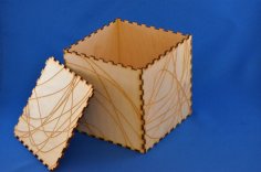 Plantilla de caja de madera cortada con láser