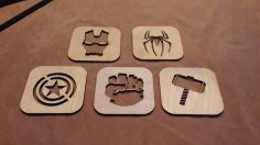 Avengers Coasters Laser Cut Template Free Vector