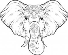 Elefant-Lotus-Vektor