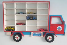 Laser Cut Display Truck For Toy Car Storage Free Vector