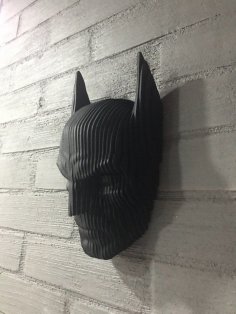 Decoración de pared con cabeza 3D en capas de Batman cortada con láser