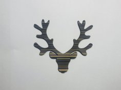 Laser Cut Reindeer Head Wood Cutout Unfinished Wood Craft Blank Free Vector