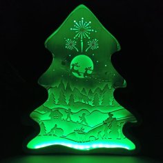 Laser Cut Christmas Light Box Free Vector