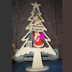 Laser Cut Santa Claus Christmas Tree Decoration Free Vector