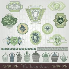 Vintage Banner With Grapes And Engraving Bottles Free Vector