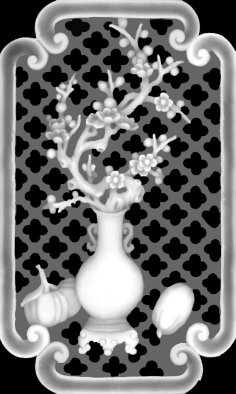 گلدان تصویر خاکستری برای CNC