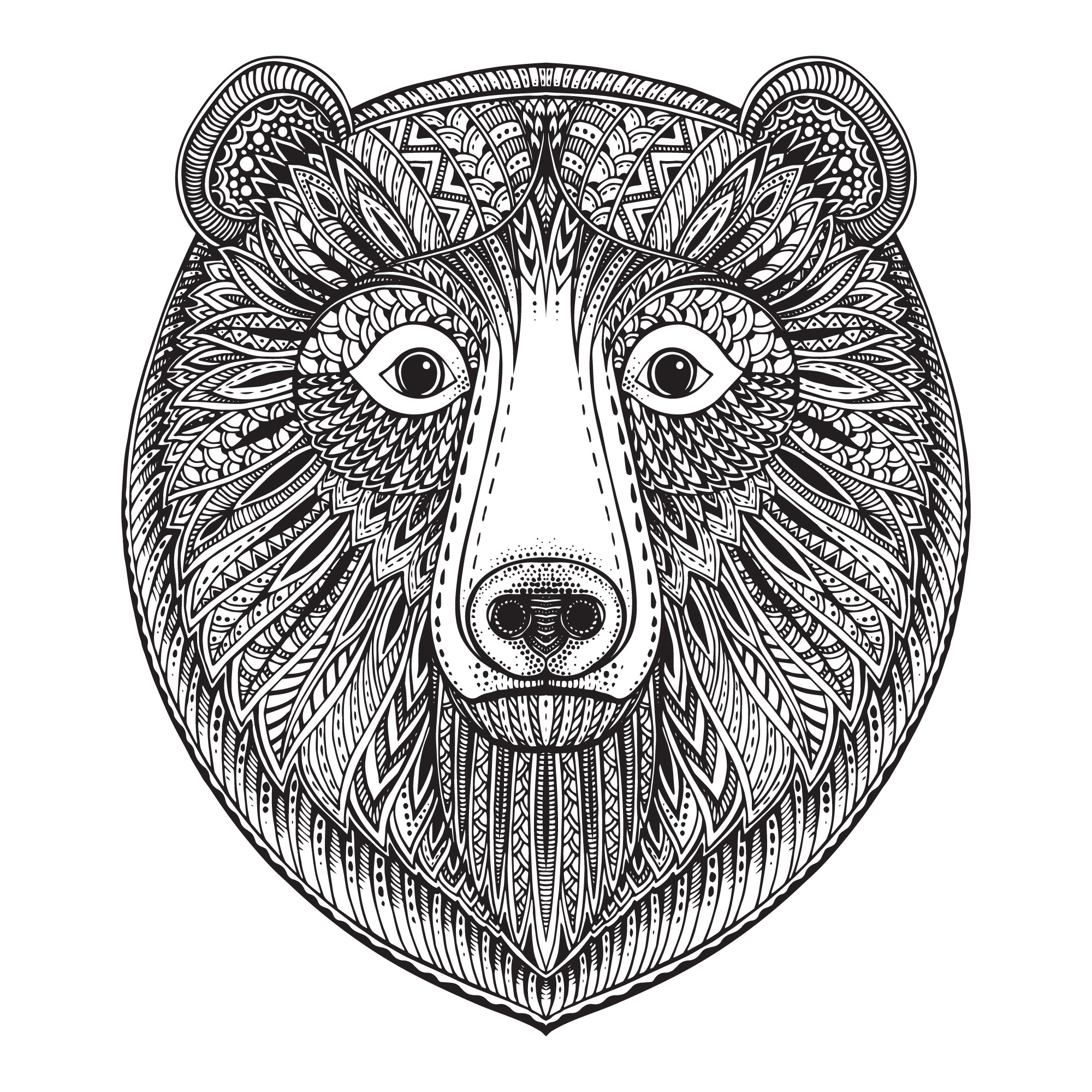 Download Zentangle Bear (.eps) Free Vector Download - 3axis.co