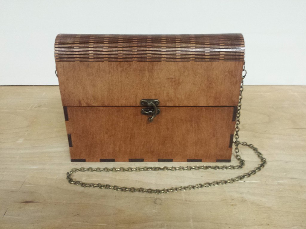 Laser Cut Wooden Clutch DXF File