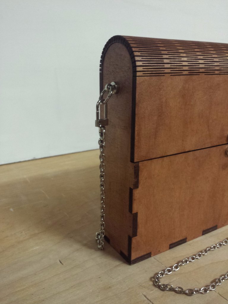 Laser Cut Wooden Clutch DXF File