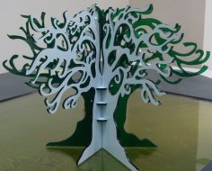 Laser Cut Fairy Tale Tree Jewelry Stand Free Vector