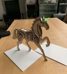 Laser Cut Unicorn 3D Puzzle SVG File
