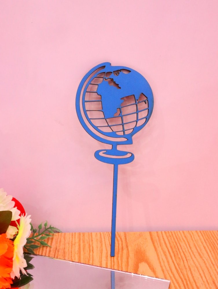 Laser Cut Globe Cake Topper DXF File